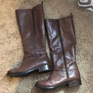 Clarks Brown Leather Boots, size 8W